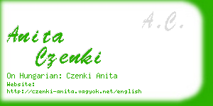 anita czenki business card